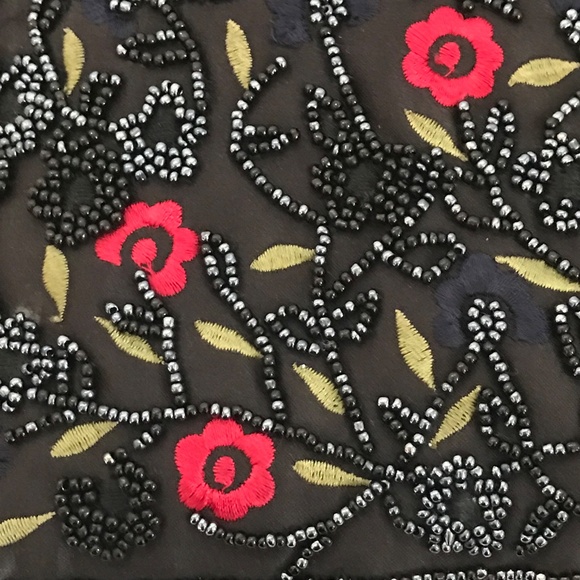 HILLARD & HANSON Black Beaded Mini Bag Floral - Picture 4 of 14